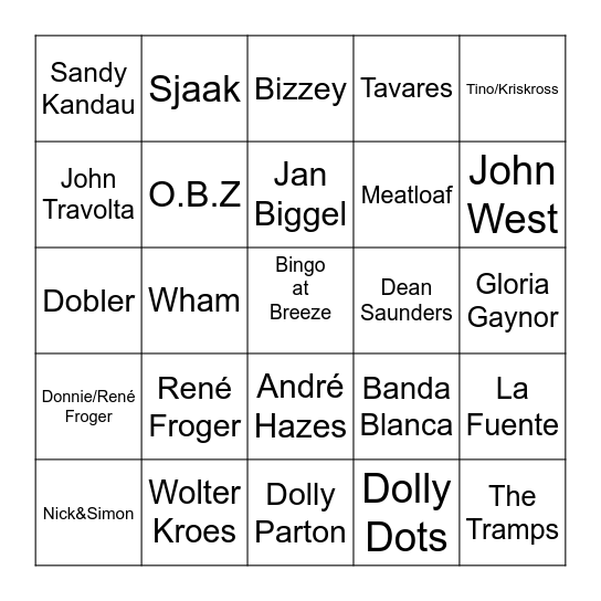 Muziek Ronde Bingo Card