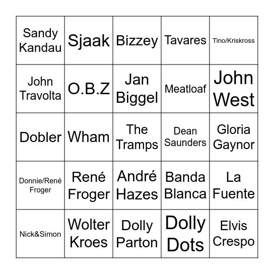 Muziek Ronde Bingo Card