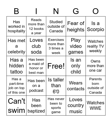 EAAOD Team Retreat Bingo Card