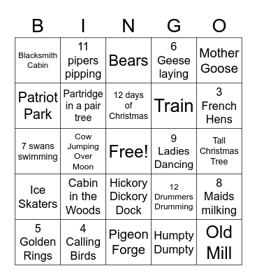 WINTER LIGHTS Bingo Card