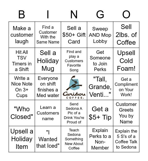 Barista Bingo! Bingo Card