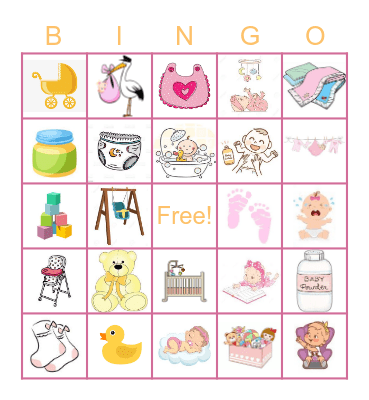 Baby Girl Bingo Card