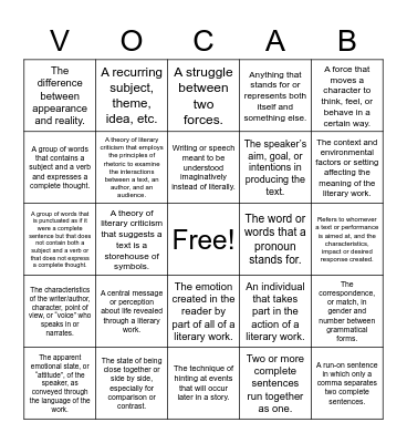 December: Miscellaneous Review Bingo Card