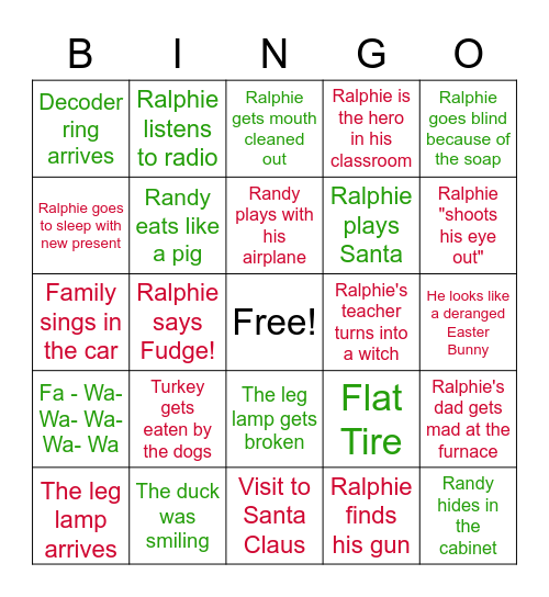 A Christmas Story Bingo Card