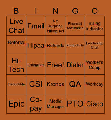FCC Bingo Card