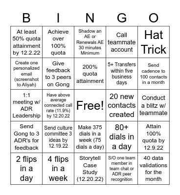 Team-Morphlips December Bingo Card