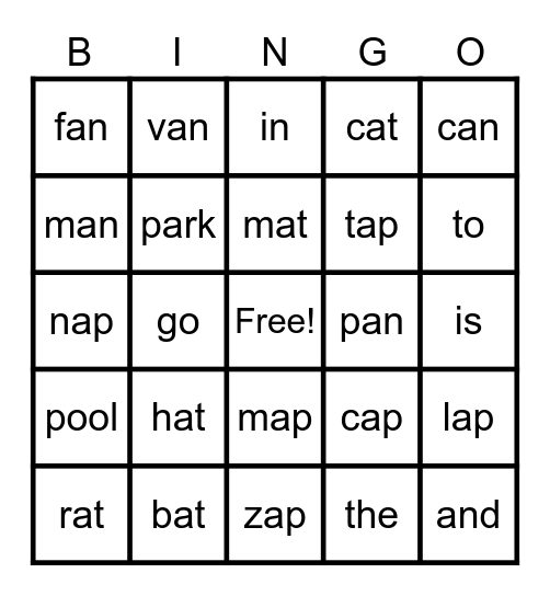 Caden's Bingo Card