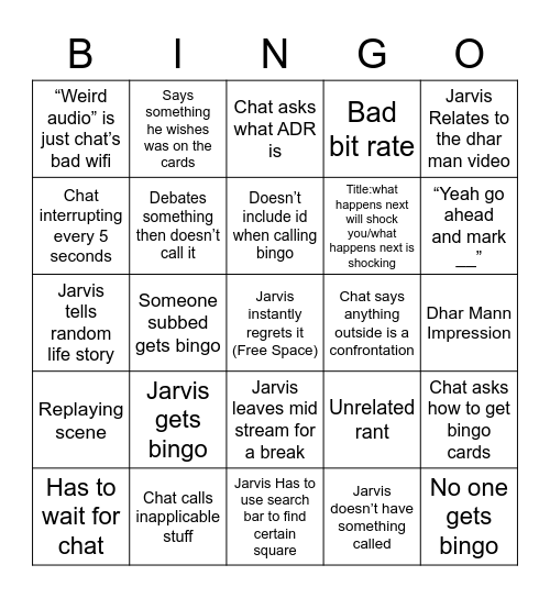 Dhar Mann bingo bingo Card