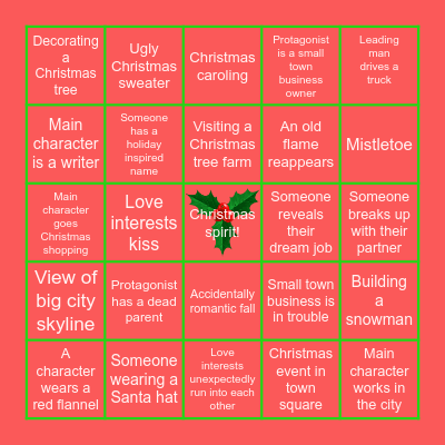Hallmark Christmas Bingo Card