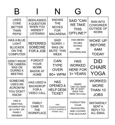 DEC 2022 Bingo Card