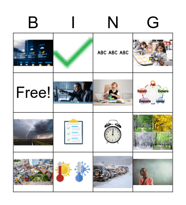 Sunlight & Weather Vocabulary Bingo Card