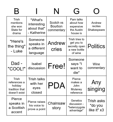 Thanksgiving 2022 Bingo Card
