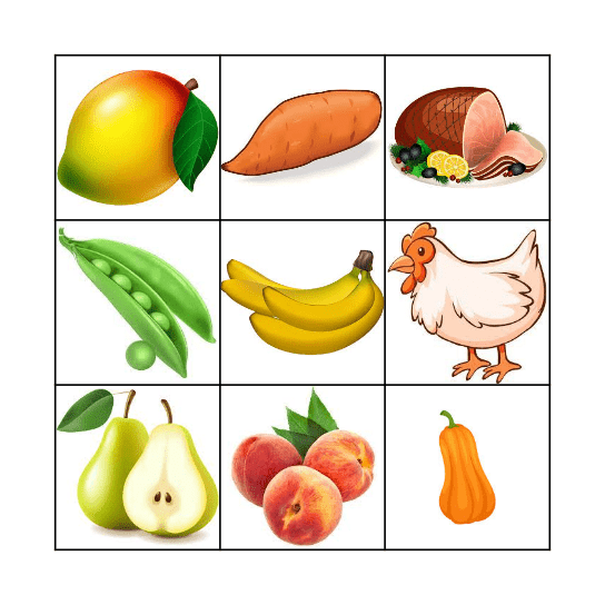 BABY FOODS Bingo Card