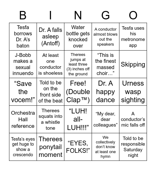 Fest Bingo Card