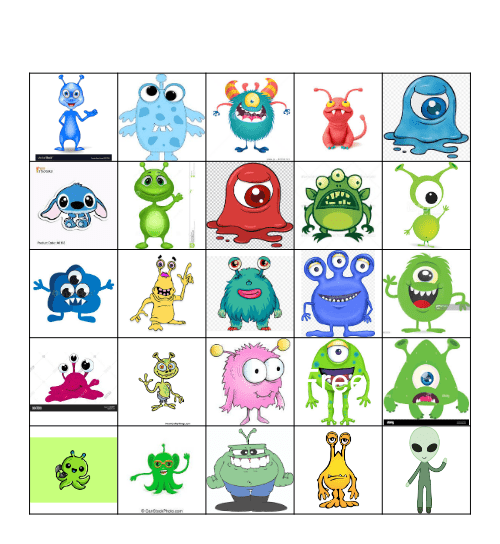 Alien Bingo Card