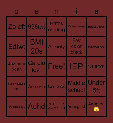 ELLESS BINFO Bingo Card