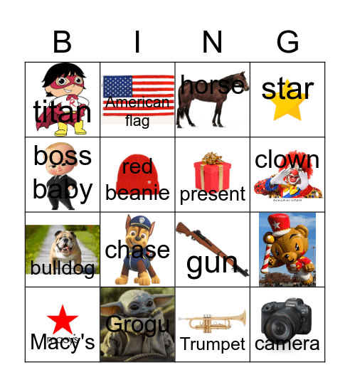 Thanksgiving Parade Bingo Card