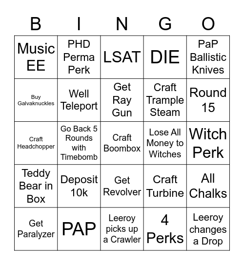 Buried Bingo Card