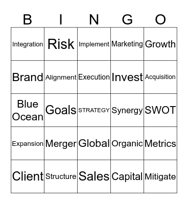 Capstone Bingo Card