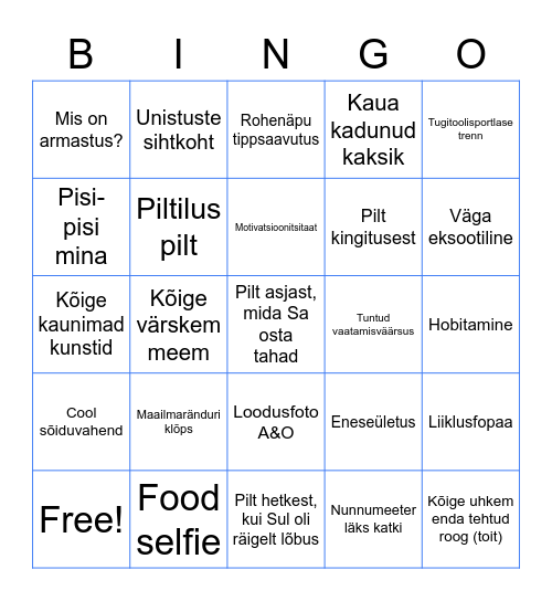 Piltilus BINGO Card