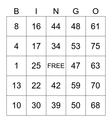 StarBerry Christmas Bingo Trivia Night Bingo Card