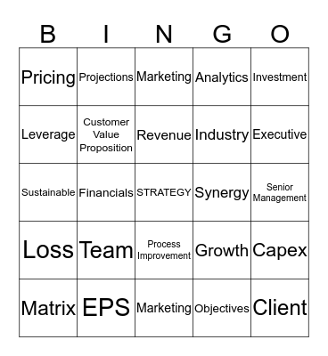 Capstone Bingo Card