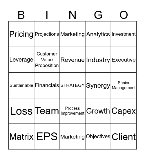 Capstone Bingo Card