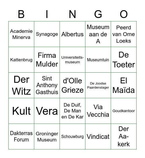 Grunneger Bingo Card