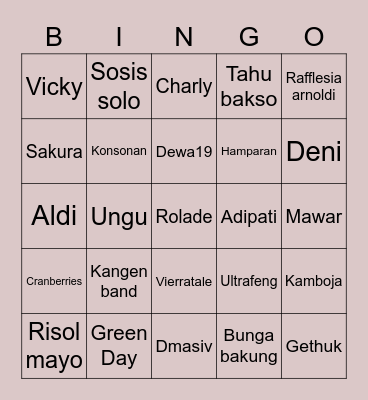 Angga’s Bingo Card