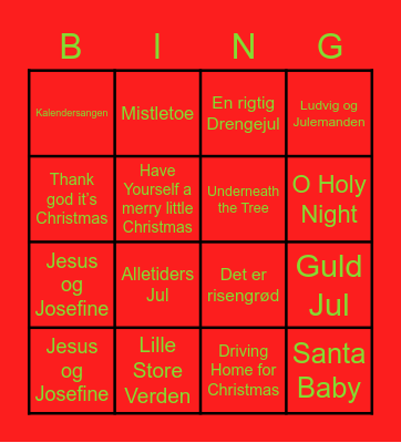 JULEBINGO Card