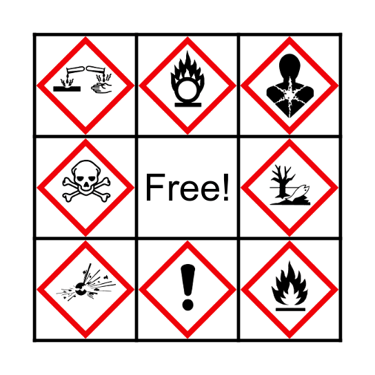 Bingo gevarensymbolen Bingo Card