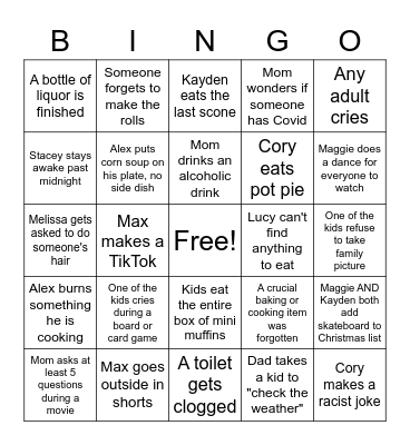 Thanksgiving Bingo Card