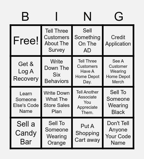 Project B.L.A.C.K Bingo Card