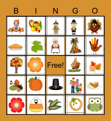 Thanksgiving Bingo Card