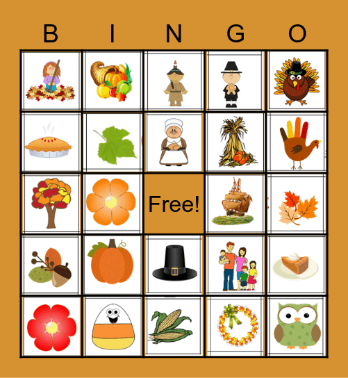 Thanksgiving Bingo Card