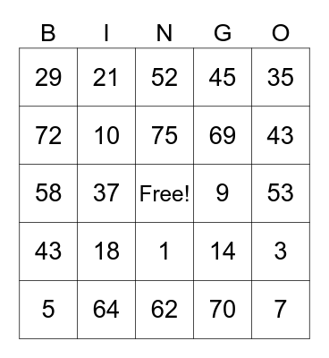 Let's have fun! Bingo Card