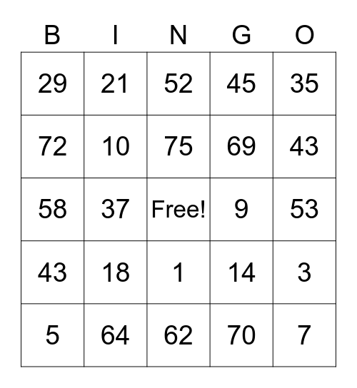 Let's have fun! Bingo Card