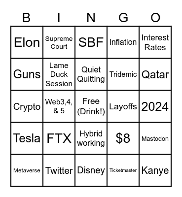 Thanksgiving 2022 Bingo Card