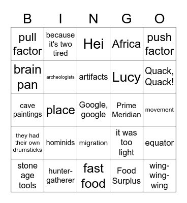 Gobble Gobble Bingo! Bingo Card