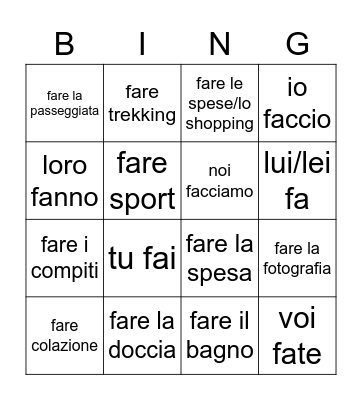 FARE Bingo Card