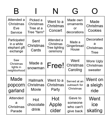 Christmas! Bingo Card