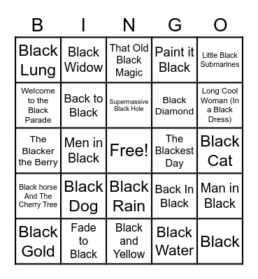 BLACK Friday Bingo Card