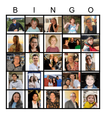 Family Bingo! Bingo Card