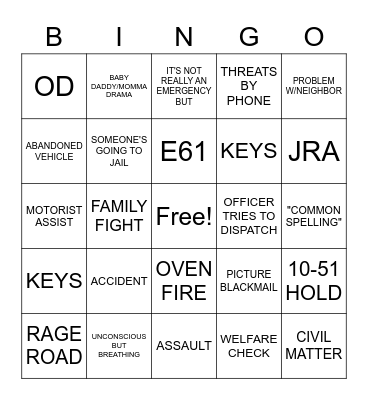 THANKSGIVING DISPATCH STYLE Bingo Card