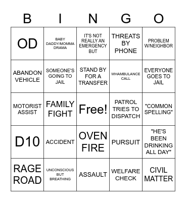 THANKSGIVING DISPATCH STYLE Bingo Card