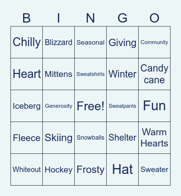 Warm Hearts Winter Bingo! Bingo Card