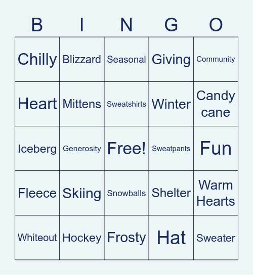 Warm Hearts Winter Bingo! Bingo Card