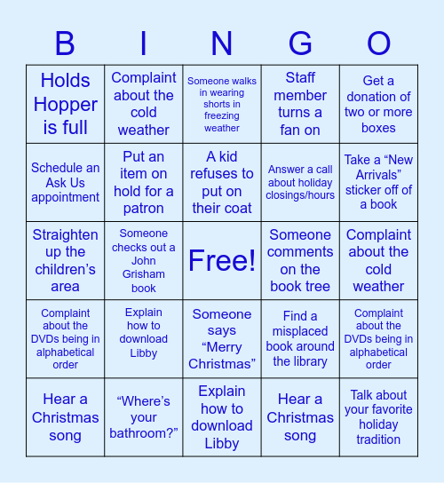 KR Holiday Bingo Card