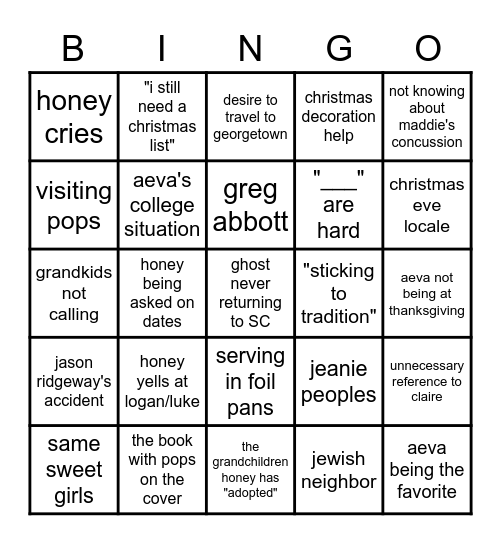 THANKSGIVING 2022 Bingo Card