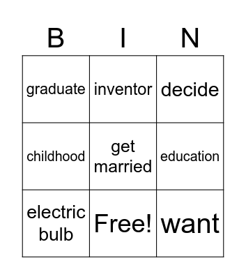 BIOGRAPHIES Bingo Card